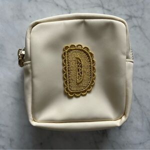 Stoney Clover Lane Mini Pouch in Buttercream With Gold Scalloped Patch